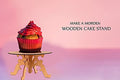 Round Wooden Table Cake Stand
