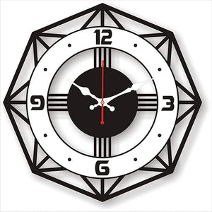 Diamond Shap 3D Acrylic Octagon with Round Shap Wall Clock