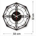 Diamond Shap 3D Acrylic Octagon with Round Shap Wall Clock