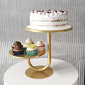 Round 2 Tier Golden metal Cake Stand