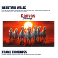 Beautiful View of 7 Running Horses at Sunset Premium Canvas Wall Painting