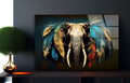 Elephant Tempered Glass Wall Art : UV Painted Living Room Decor