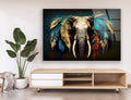 Elephant Tempered Glass Wall Art : UV Painted Living Room Decor