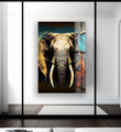 Elephant Tempered Glass Wall Art : UV Painted Living Room Decor