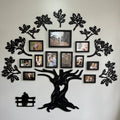 Wooden Family Tree with Photo Frames Wallpaper