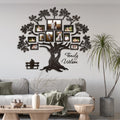 Wooden Family Tree with Photo Frames Wallpaper