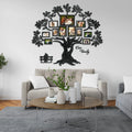 Wooden Family Tree with Photo Frames Wallpaper
