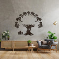 Wooden Family Tree with Photo Frames Wallpaper